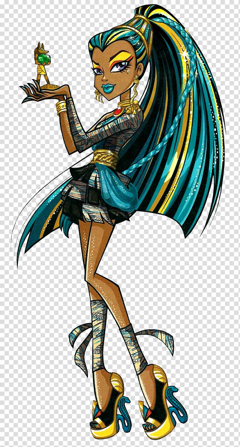 Cleo DeNile Nefera De Nile Clawdeen Wolf Monster High Frankie Stein, doll transparent background PNG clipart