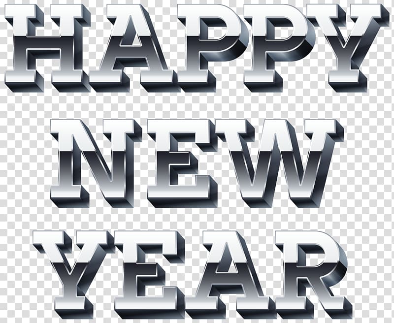 Happy New Year Silver transparent background PNG clipart