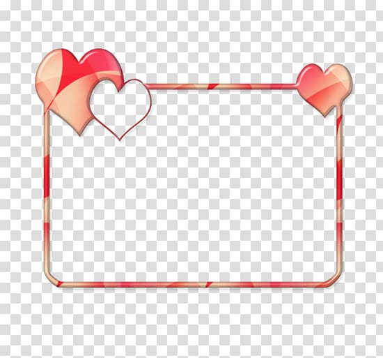 peach and red frame , Right border of heart Rectangle, Heart decoration rectangle frame transparent background PNG clipart