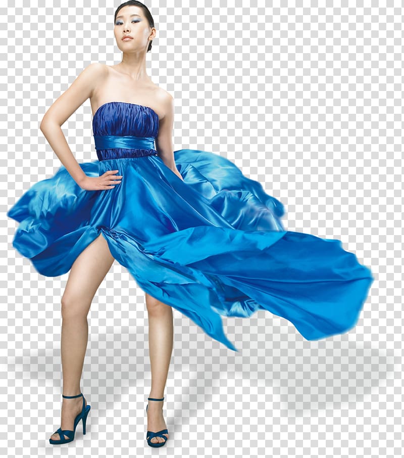 woman wearing blue tube dress , Fashion Female Model, renders: Femme Model Style Mode transparent background PNG clipart