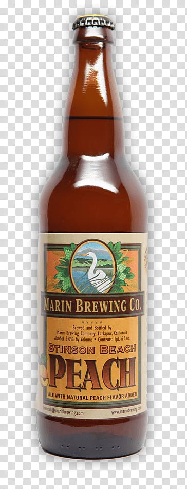 India pale ale Marin Brewing Company Beer bottle, tasting peach transparent background PNG clipart
