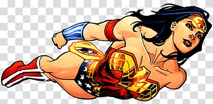 Wonder Woman illustration, Wonder Woman Flying Vintage transparent background PNG clipart