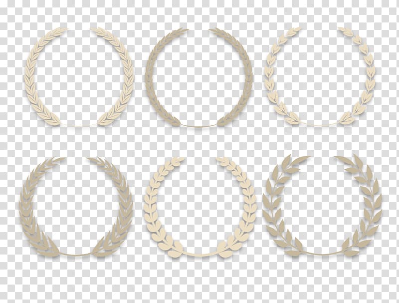 Metal Material White, simple elegant collection of wheat garlands transparent background PNG clipart