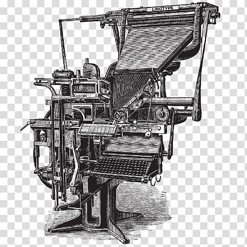 Linotype machine Printing Typesetting Movable type, poster typesetting transparent background PNG clipart