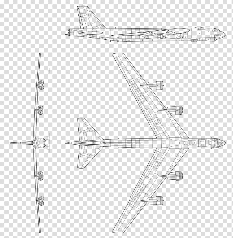 Boeing B-52 Stratofortress ADM-20 Quail Strategic bomber AGM-28 Hound Dog, airplane transparent background PNG clipart