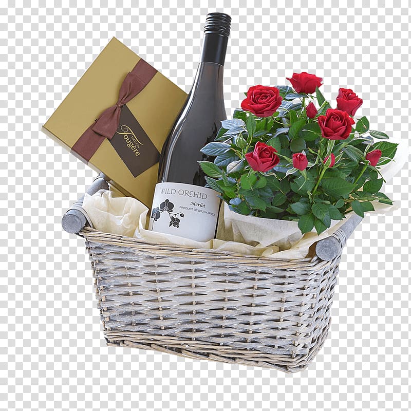 Food Gift Baskets Wine Rosé Flower, wine transparent background PNG clipart