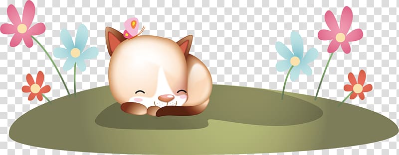 Cat Cartoon Animation Illustration, hand-painted cute kitten transparent background PNG clipart