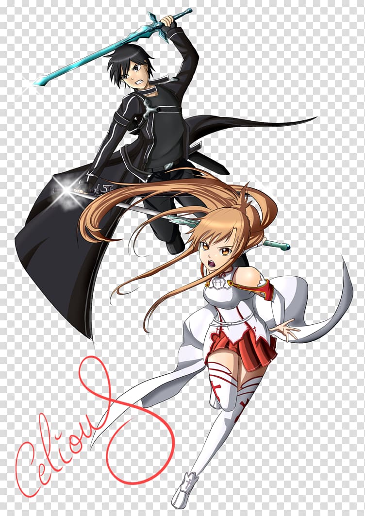 Asuna Kirito Dengeki Bunko: Fighting Climax Sword Art Online Combat, sword art transparent background PNG clipart
