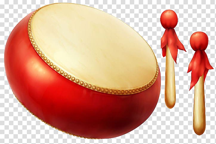 China Drum Percussion Illustration, Traditional percussion drum drumsticks transparent background PNG clipart