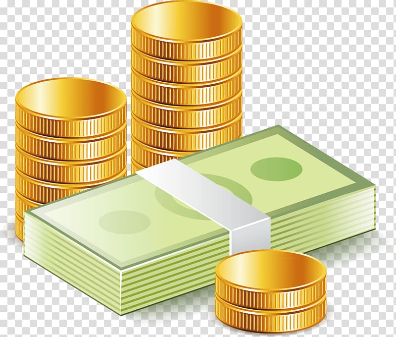 round gold-colored coins and banknote stack illustration, Money Euclidean Icon, Money dollar transparent background PNG clipart