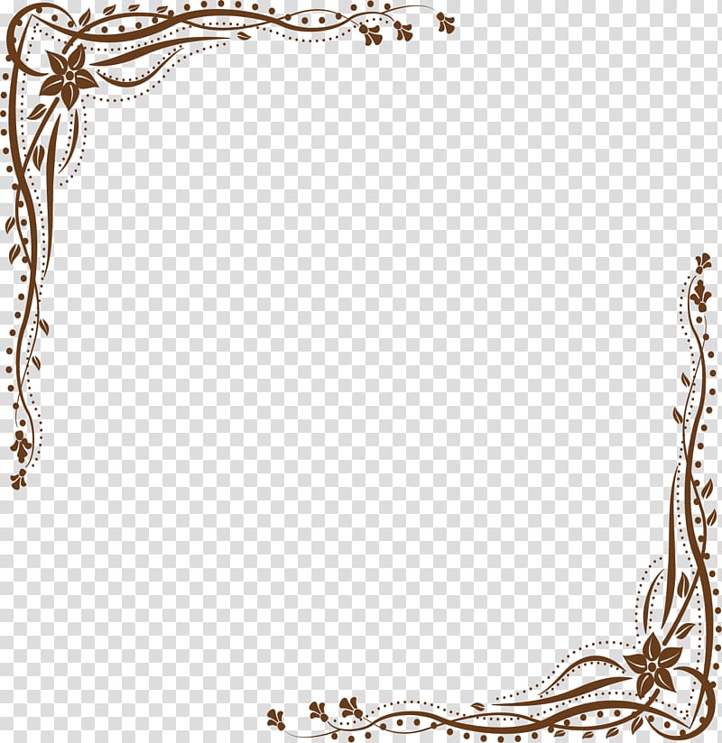 brown floral frame , European Wind chart transparent background PNG clipart