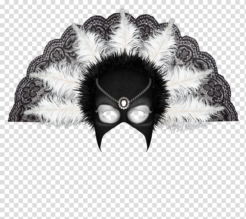 Mask Masquerade ball, Black feather mask transparent background PNG clipart