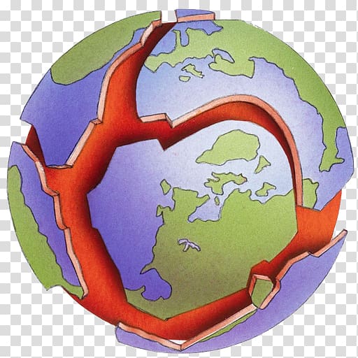 red, purple, and green globe illustration, Oceanic crust Plate tectonics Geology, continental plates transparent background PNG clipart