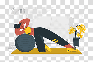illustration, Stability ball, home, exercise, sport, workout, fitness transparent background PNG clipart thumbnail