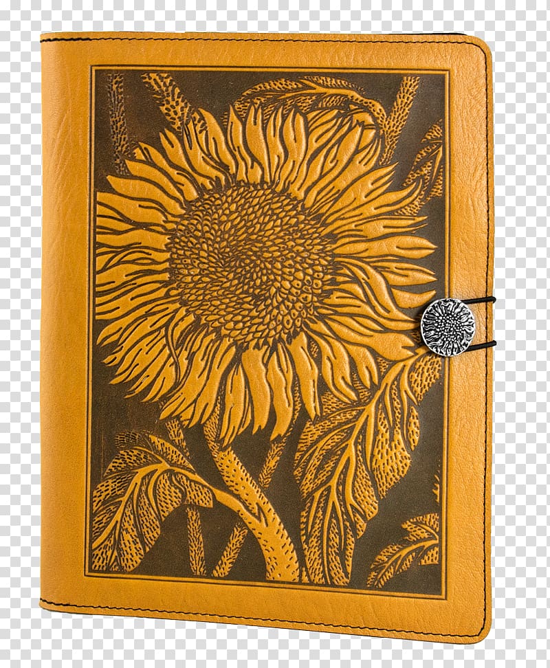 Common sunflower Notebook Book cover Journal Bookbinding, leather cover transparent background PNG clipart