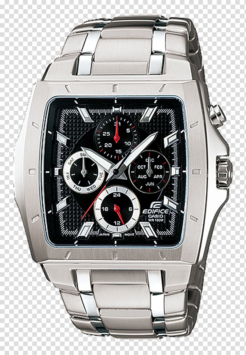 Casio Edifice Watch Clock Time, watch transparent background PNG clipart