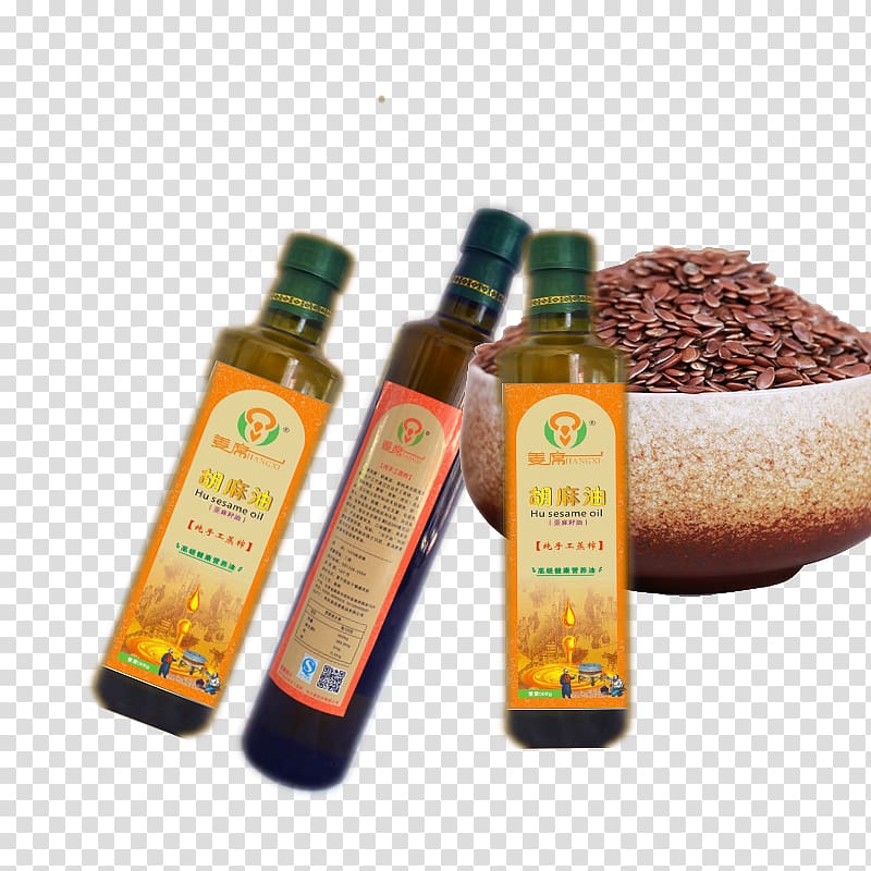 Vegetable oil Sesame oil, Jiang Xi licensing flaxseed oil transparent background PNG clipart