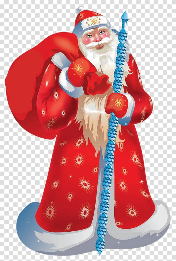Ded Moroz Snegurochka New Year Ziuzia grandfather, santa claus transparent background PNG clipart