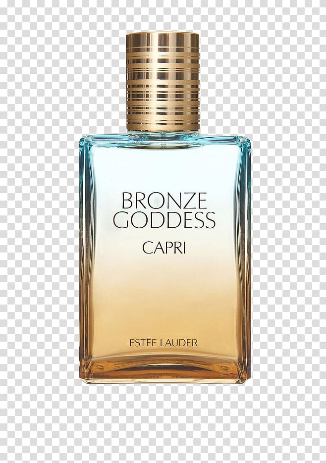 Bronze Goddess Capri fragrance bottle, Capri Estée Lauder Companies Perfume Cosmetics Note, Bronze Goddess Perfume transparent background PNG clipart