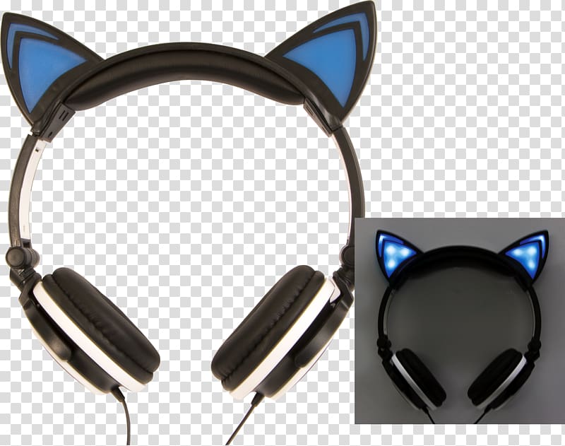 Cat Headphones Auricle Light Ear, cat ears transparent background PNG clipart