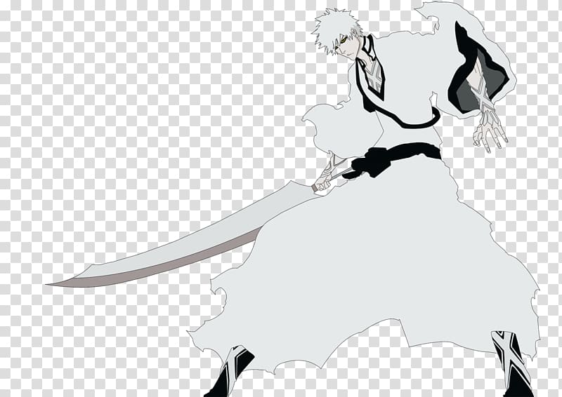 Ichigo Kurosaki Monkey D. Luffy Black and white Anime Bleach, ichigo kurosaki transparent background PNG clipart