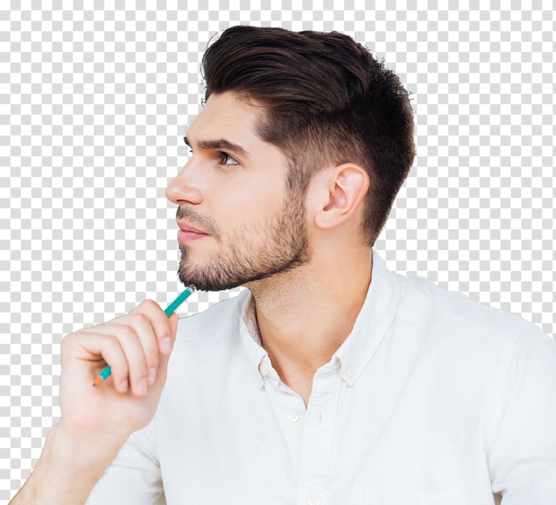 Nail biting, thinking man transparent background PNG clipart