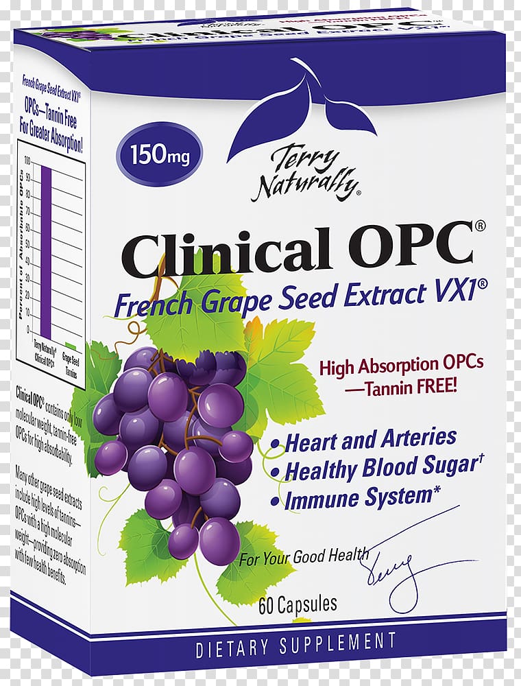 Dietary supplement Grape seed extract Proanthocyanidin Europharma (Terry Naturally Brand) Health, health transparent background PNG clipart