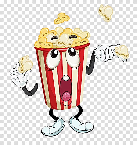 popcorn in cup illustration, Popcorn Cartoon Cinema Illustration, Cartoon popcorn transparent background PNG clipart