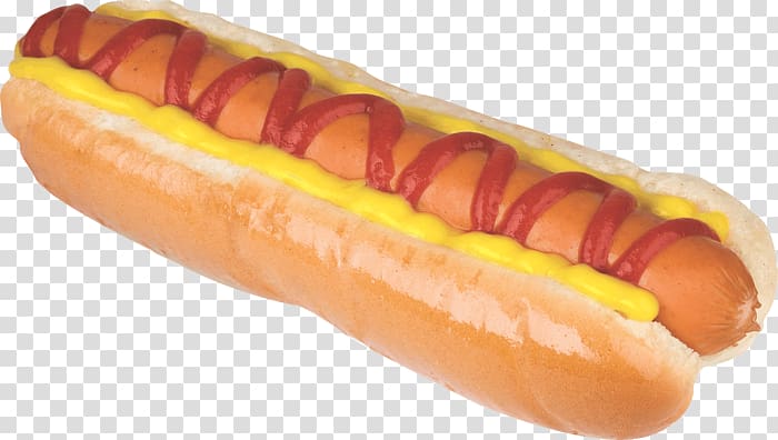 Chicago-style hot dog Bockwurst Bratwurst Thuringian sausage, bacon roll transparent background PNG clipart