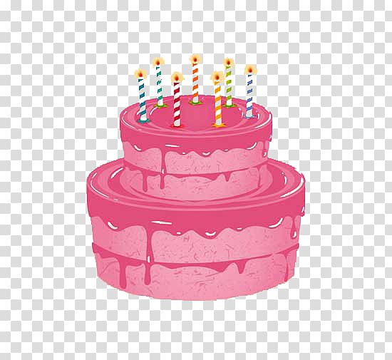 Birthday cake Wedding cake Cupcake Greeting card, Pink Cake transparent background PNG clipart