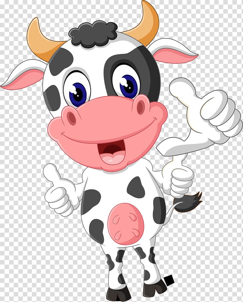 white cartoon cow transparent background PNG clipart