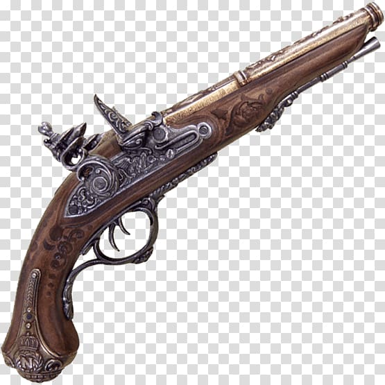 Revolver Flintlock Rifle Gun barrel Firearm, weapon transparent background PNG clipart