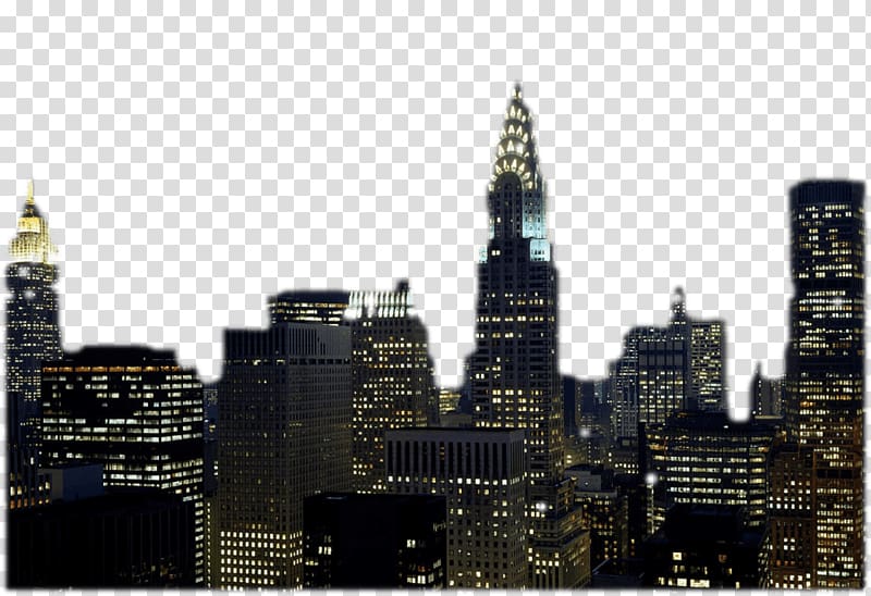 city buildings at nighttime, Nyc Skyline transparent background PNG clipart