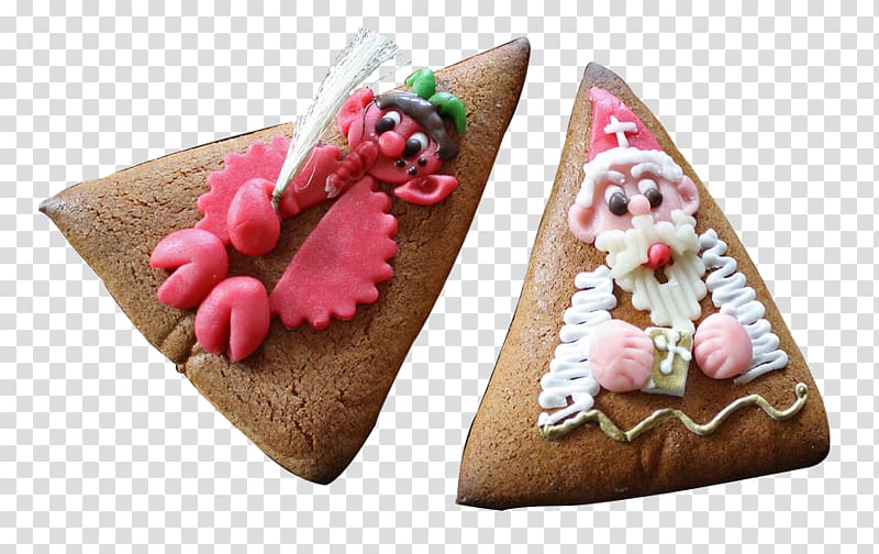 Cream Christmas cookie Pastry, Cartoon triangle baked cookies transparent background PNG clipart