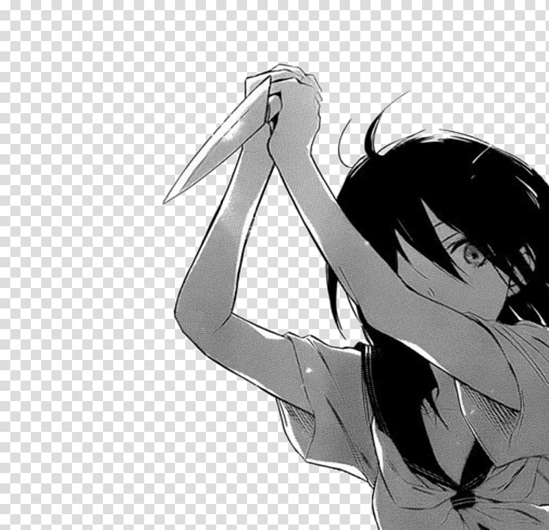 Black and white Anime Female Yuno Gasai Manga, Manga boy transparent background PNG clipart