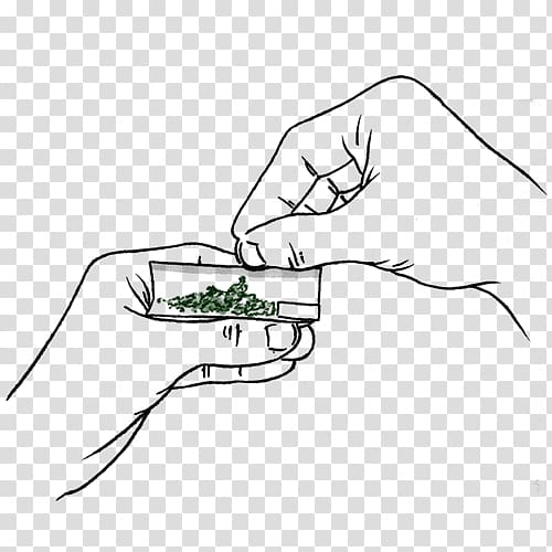 person's hand , Drawing Joint Paper Line art, Joint weed transparent background PNG clipart