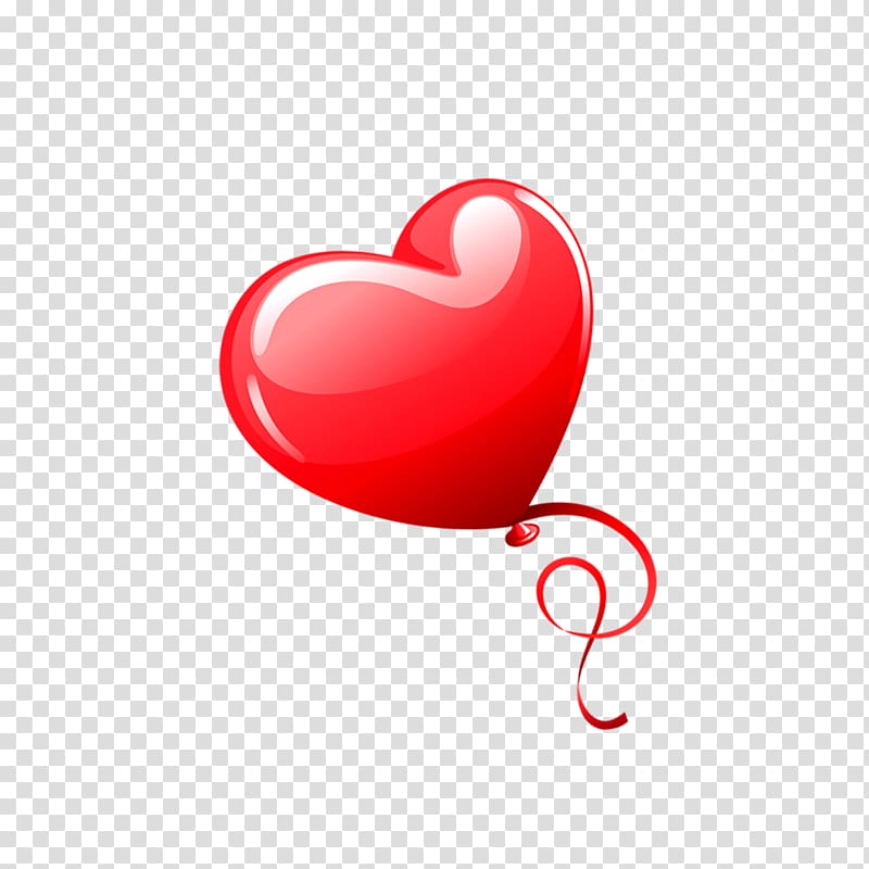 Heart Valentine\'s Day Balloon Red, Heart-shaped balloon transparent background PNG clipart