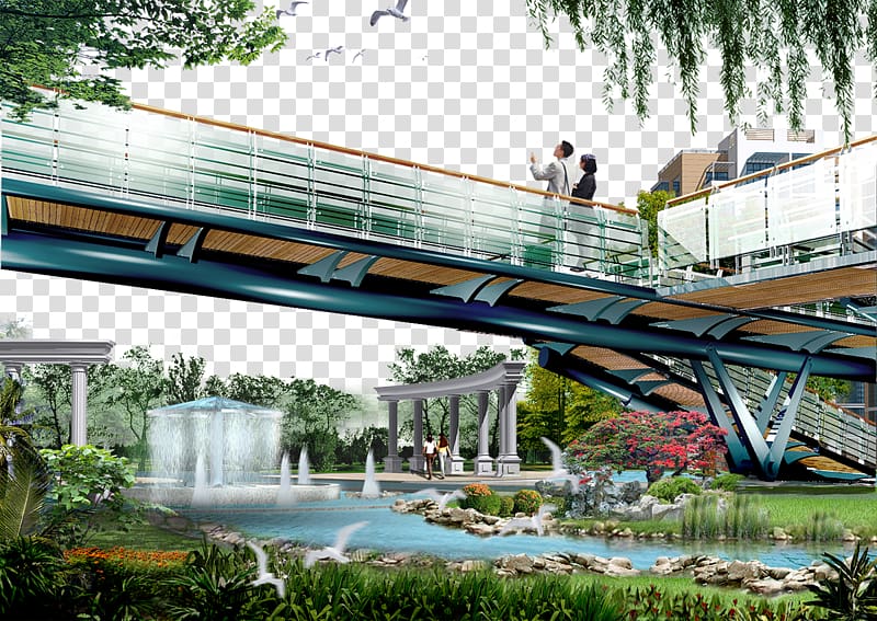 Urban park Skyway, City Park renderings transparent background PNG clipart