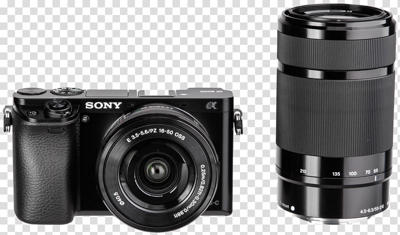 Digital SLR Sony α6000 Camera lens Mirrorless interchangeable-lens camera Canon EOS M50, camera lens transparent background PNG clipart