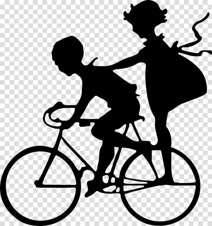 Sibling Brother Silhouette , boybike transparent background PNG clipart
