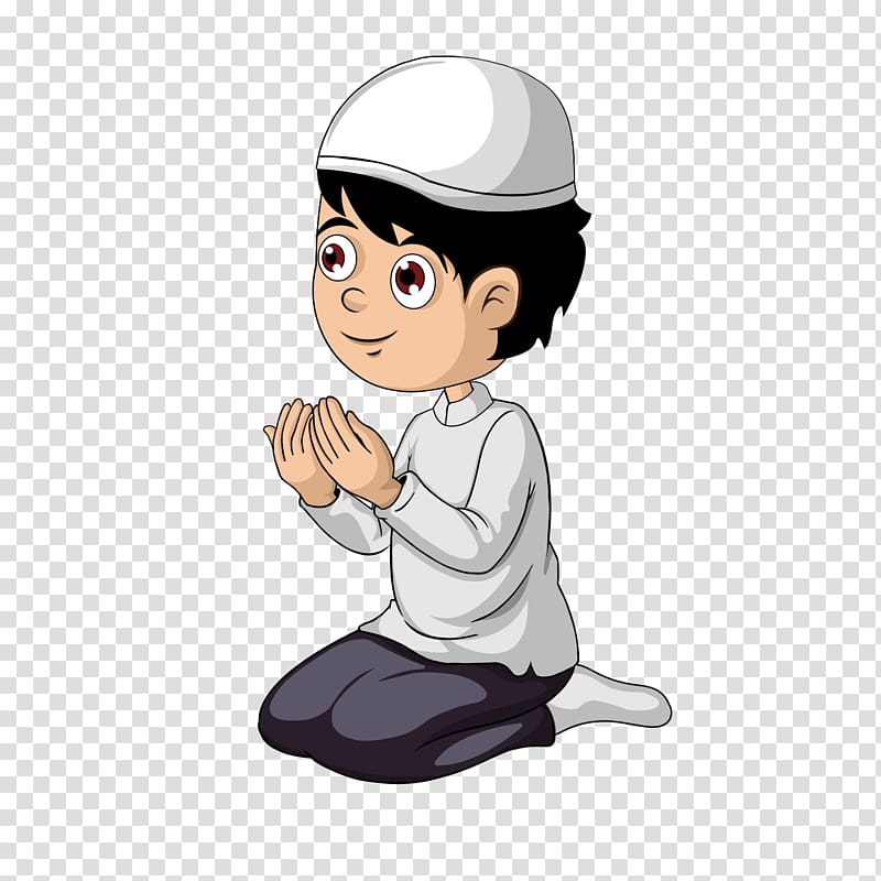 boy praying illustration, Cartoon Child Drawing , wedding muslim kartun transparent background PNG clipart