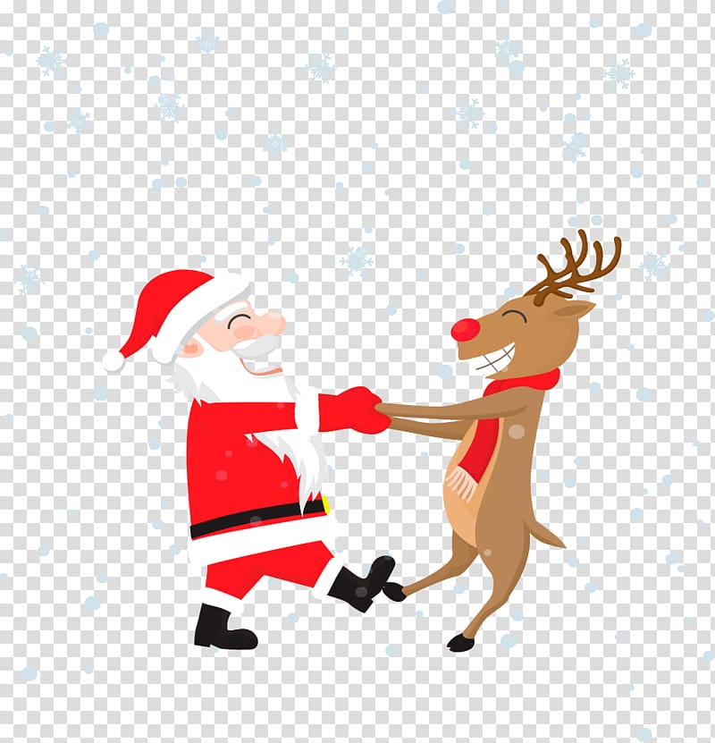 Rudolph Santa Claus Wedding invitation Christmas Greeting card, Santa Claus with elk transparent background PNG clipart
