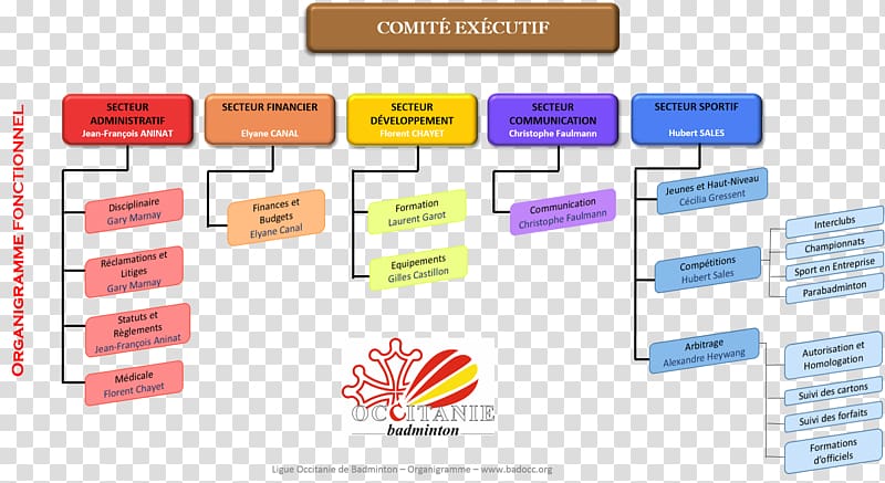 Organizational chart Flowchart Languedoc-Roussillon-Midi-Pyrénées Badminton Table, others transparent background PNG clipart