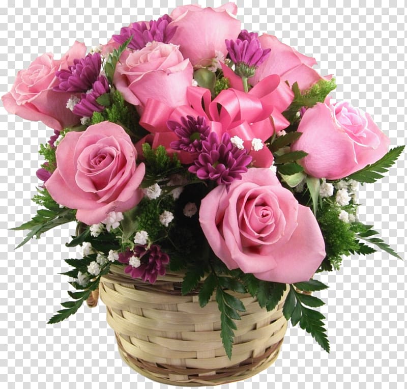 Flower bouquet Rose Floristry Pink flowers, bouquet of flowers transparent background PNG clipart