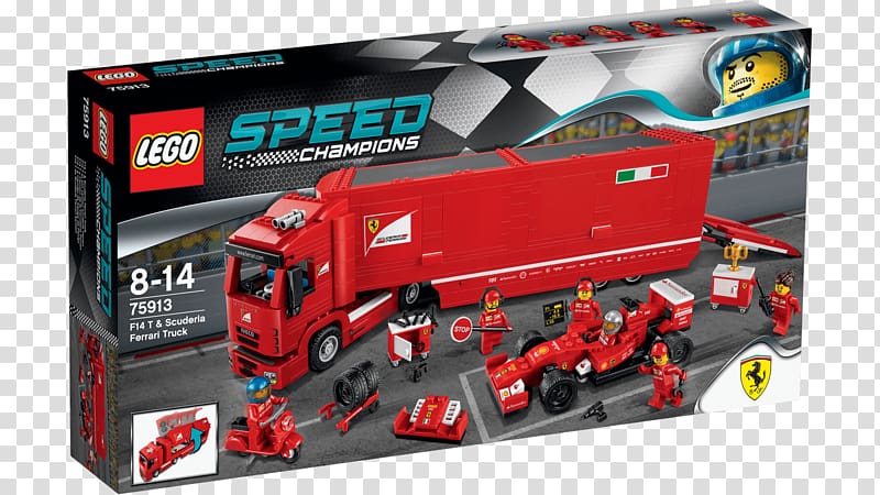 Ferrari F14 T LEGO 75913 Speed Champions F14 T & Scuderia Ferrari Truck Car Lego Racers, car transparent background PNG clipart