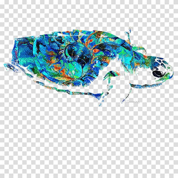 Sea turtle Painting Painted turtle Canvas print, turtle transparent background PNG clipart