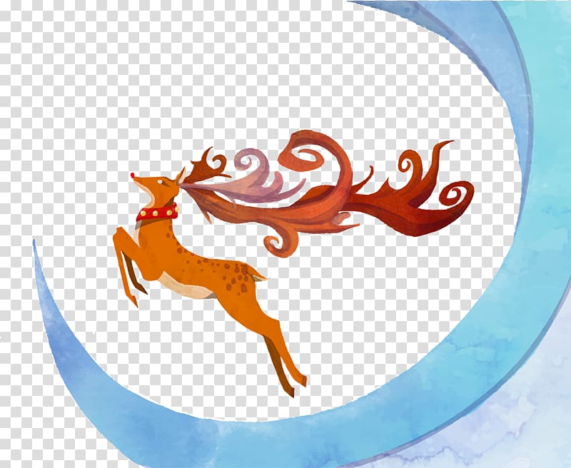 Reindeer , painted deer transparent background PNG clipart