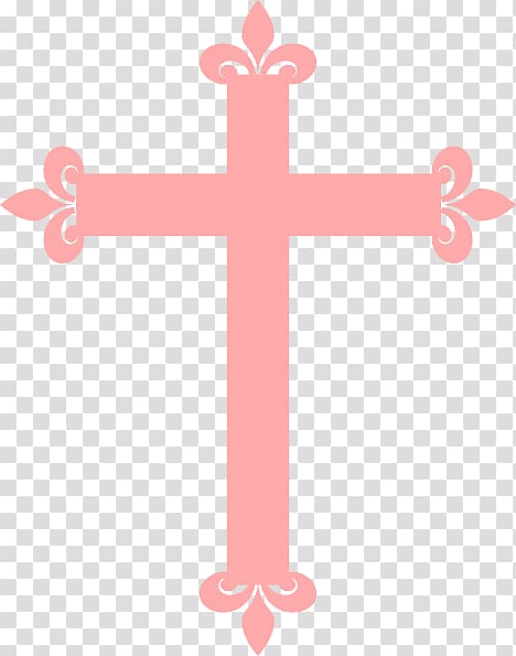 pink cross , Baptism Christian cross Baptists Crucifix , Christening transparent background PNG clipart