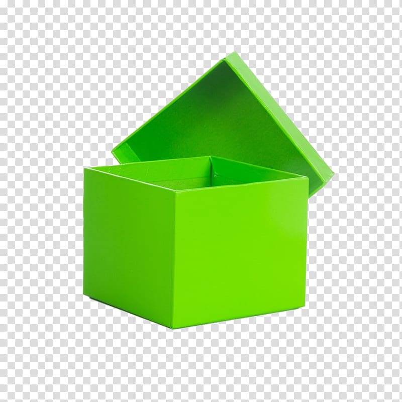 Paper Cardboard box Green, Green cardboard box transparent background PNG clipart