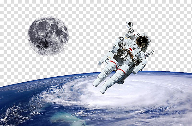 Astronaut Moon Outer space Sky, Astronauts in space transparent background PNG clipart
